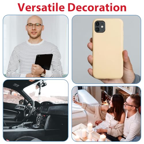 10 Pcs Metal Phone Charm Hook Adhesive Cell Phone Finger Ring Holder Loop Grip for Pad Phone Tablet Chain DIY Supplies Accessories Decorations (Heart)