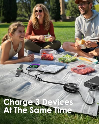 Retractable Multi Charging Cable, 3 in 2 Cable for Apple Watch Charger - style: 1