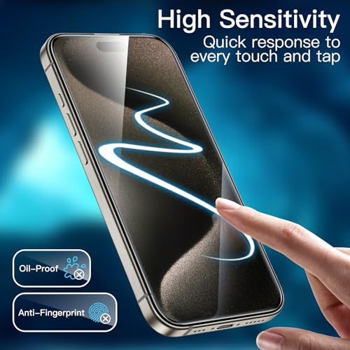 JETech Screen Protector for iPhone 15 Pro Max, 2+2 Pack - size: iPhone 15 Pro Max