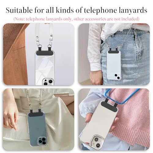 2 Pcs 2 Way Cell Phone Tether Tab, Metal Double Head Cellphone Lanyard Patch Strap Insert Phone Lanyard Tab Remote Control Tether Phone Case Lanyard Without Adhesive Only for Case with Dual Holes