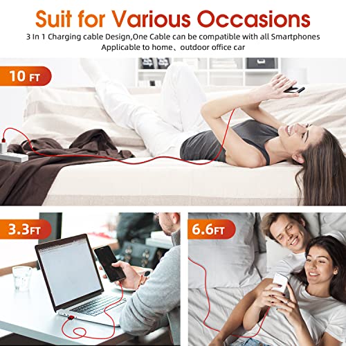 Magnetic Charging Cable, 7-Pack 540° Rotating Magnetic Phone Charger-Red - color: Red