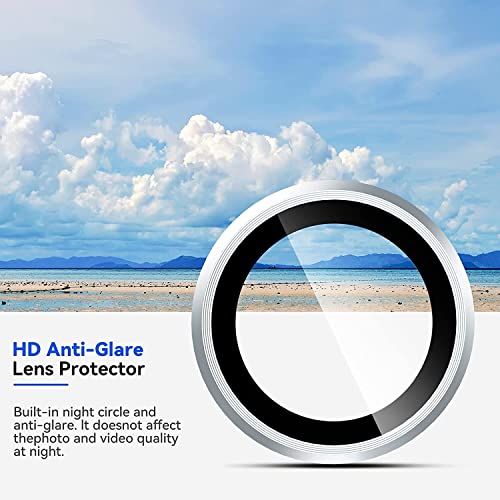 Zeking (2 Set for Motorola Razr 40 Ultra Camera Lens Protector, Scratch-Resistant HD Clarity Ultra-Thin 9H Tempered Glass with Aluminum Edging, Individual Metal Lens Cover (Silver) - color: Silver