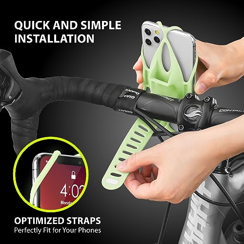Bone Bike Tie 4, Universal Bike Phone Handlebar Mount for 4.7"-7.2" Phones - color: Bike Tie 4 - Luminous