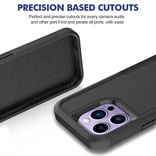 Heavy‑Duty Rugged Anti‑Drop Shockproof Protective Phone Case for iPhone 14 Pro, Durable Protective Shell, Black - color: Black, size: iPhone 14 Pro