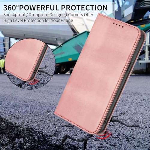 Phone Case Leather Compatible with Galaxy A10E Card Holder, Women Men Leather Case Protection Shockproof Magnetic Flip Folio Cover RFID Blocking Wallet Leather Compatible with Samsung Galaxy A20E/A10E - color: Pink