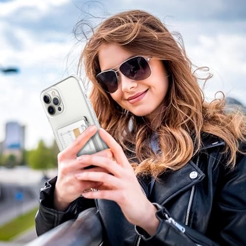 Gukalong Clear Wallet Case for iPhone 12 Pro Max with Credit Card Holder | Hard PC Heavy Duty Shockproof Protection Anti-Scratch Phone Cover Card Slot Anti-Yellowing Case for Women Men - size: for iPhone 12 Pro Max
