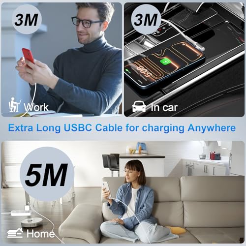 USB C Cable 10FT 240W Right Angle C to C Fast Charging Cable,White - color: White, size: 10 Feet