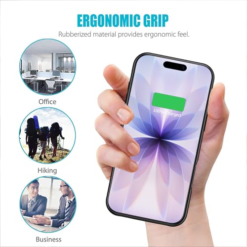 Battery Case for iPhone 17,Full Encircle 10000mAh High Capacity Rechargeable Portable Charger Case Extended Battery Pack Compatible with iPhone 17 (6.3 inch) Wireless Charging Cover with Carplay-Black - size: iPhone 17 (6.3 inch)