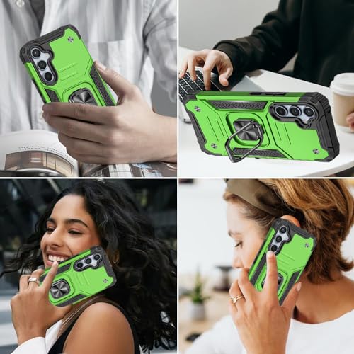 for Samsung S23 FE Case: S23 FE Case with Screen Protector: (Heavy Duty) Military Grade 360° Rotatable Kickstand Shockproof Protective Cases for Samsung Galaxy S23 FE (Green) - color: Samsung S23 FE Case Green