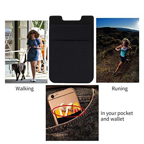Fulgamo Phone Wallet Stick on,Card Holder for Phone Case,Phone Card Holder - color: Black,Black