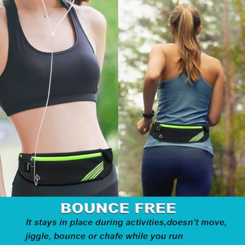 AIKENDO Slim Running Belt Fanny Pack Phone Holder Money Belt Women and Men - color: Black