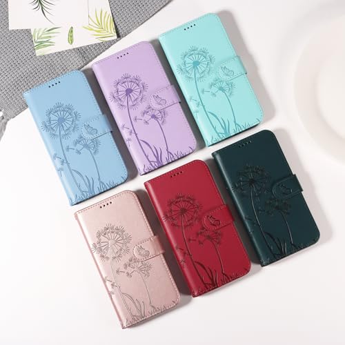 Wallet Case for iPhone 15 Pro with Wrist Strap Butterfly Flower Pattern Card Holders Slots Case Premium PU Leather Kickstand Magnetic Closure Shockproof Protective Flip Folio Cover