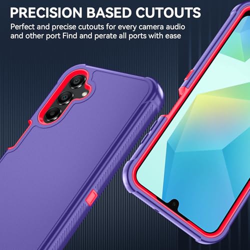 for Samsung Galaxy A16 5G Case : 3-Layer Shockproof Phone Cover with HD Screen Protector,Hybrid Protective Military-Grade Drop Protection for Galaxy A16 5G Phone Case(Violet/Pink) - color: Violet/Pink