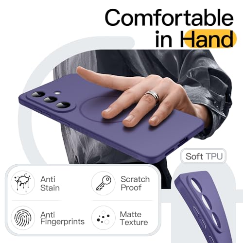 JETech Slim Magnetic Case for Samsung Galaxy S26, Anti-Slip, Cobalt Violet | Compatible with MagSafe, Full Camera Lens Protection, Soft TPU Cover, Shockproof - color: Cobalt Violet, size: Galaxy S26