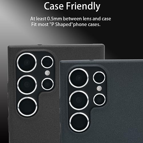 Camera Lens Protector for Samsung Galaxy S23 Ultra, Silver - color: Silver