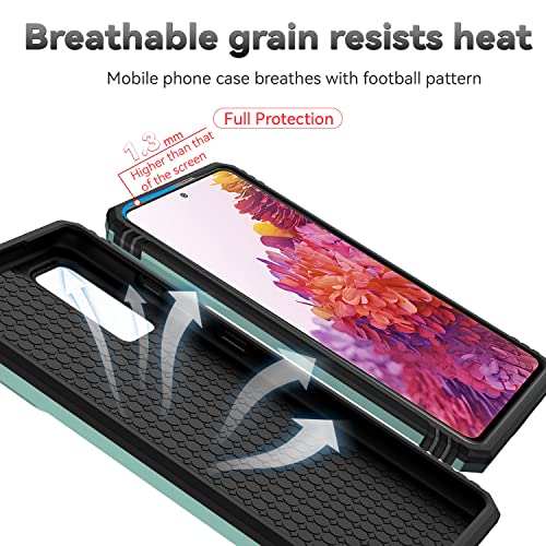 M MAIKEZI Cellular Phone Case for Samsung Galaxy S20 FE 5G, Military-Grade Drop Tested, HD Screen Protector, Magnetic Ring Holder Kickstand, Dark Green - color: Dark Green with camera cover Military-Grade