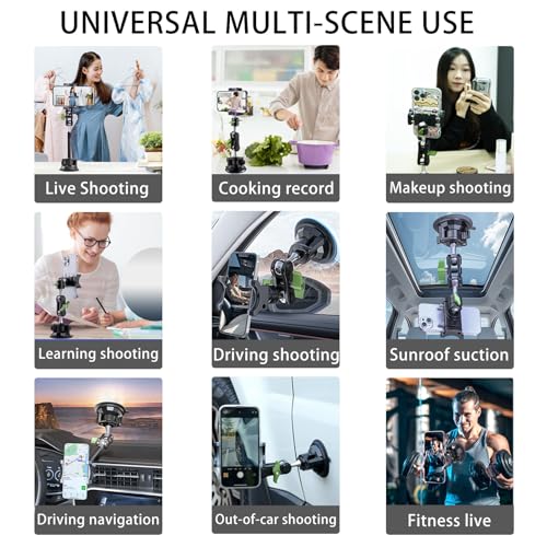 Semi Truck Phone Mount for Drivers, 360° Anti-Shake with Extension Rod - style: Extended green