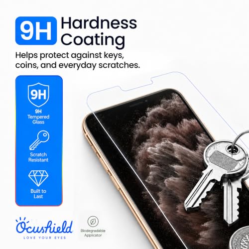 Ocushield Anti Blue Light Tempered Glass Screen Protector of iPhone 11 Pro Max & iPhone XS Max (6.5") – Blocks Blue Light, Prevents Eye Strain & Helps You Sleep Better, 9H Hardness & Case Friendly - size: iPhone 11 Pro Max | XS Max