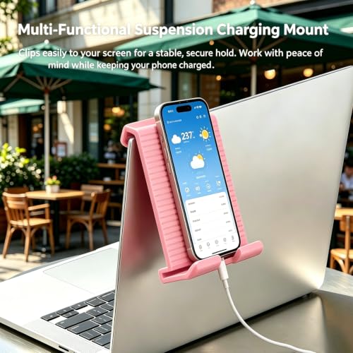 Silicone Foldable Phone Stand for Desk, Adjustable Bendable Cell Phone Holder with Aluminum, Anti Slip Rollable Multi Angle Desktop Stand for Tablet Laptop, Portable Accessories for Office Travel Home