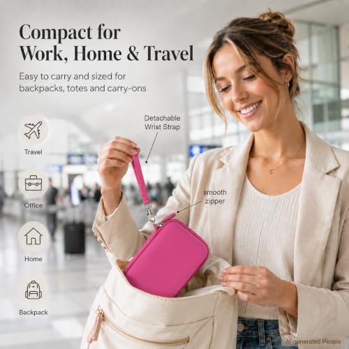 ANKHOH Travel Case for Iseyyox/for QUZUDN/for RTOPS 3 in 1 Wireless Charger - color: Rose