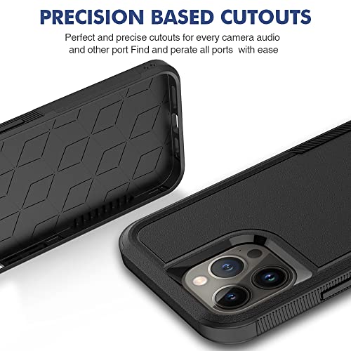 Heavy‑Duty Rugged Anti‑Drop Shockproof Protective Phone Case for iPhone 13 Pro Max, Durable Protective Shell, Black - color: Black, size: iPhone 13 Pro Max