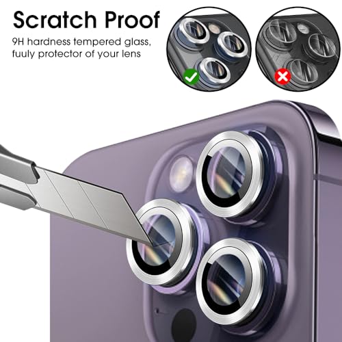 Camera Protector Metal Ring for iPhone 16 Pro/iPhone 16 Pro Max HD Tempered Glass Individual Lens Protective Cover, Silver - color: Silver
