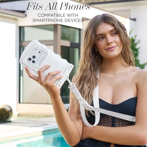 Case-Mate Wavy IP68 Waterproof Large Phone Pouch - Ivory Twinkle - color: Wavy Ivory Twinkle