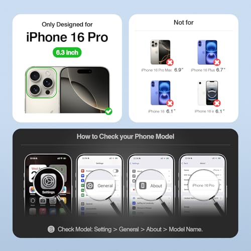 Magnetic 2 in 1 Detachable Compatible with Magsafe iPhone 16 Pro Genuine Wallet Case with Card Holder,Women Men Real Leather Flip RFID Blocking Credit Card Slots Stand Phone Cover,Black - color: Black, size: iPhone 16 Pro - 6.3"
