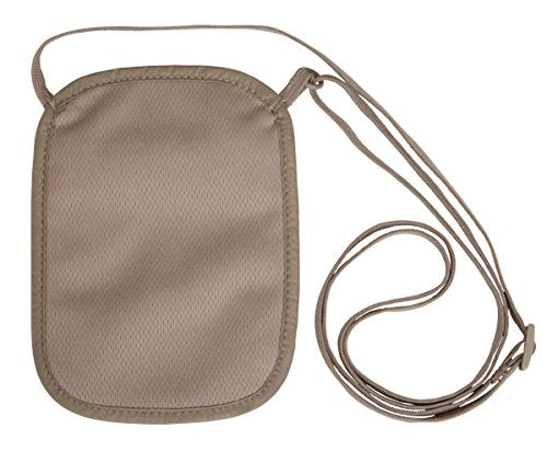 eagle creek RFID Blocker Neck Wallet - Durable and Lightweight Travel Passport and Valuables Organizer with Hook and Loop Closure and Adjustable Neck Strap, Tan - color: Tan