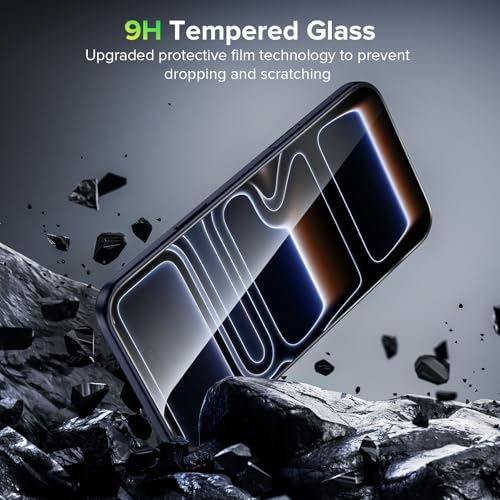 Ruky for 2 Pack iPhone 16 Pro Max / 17 Pro Max Screen Protector, Easy Installation with Pull Strip Alignment Frame, Bubble-Free, 9H+ Hardness Tempered Glass Film for 17 Pro Max / 16 Pro Max 6.9 inch - size: iPhone 16 Pro Max / iPhone 17 Pro Max