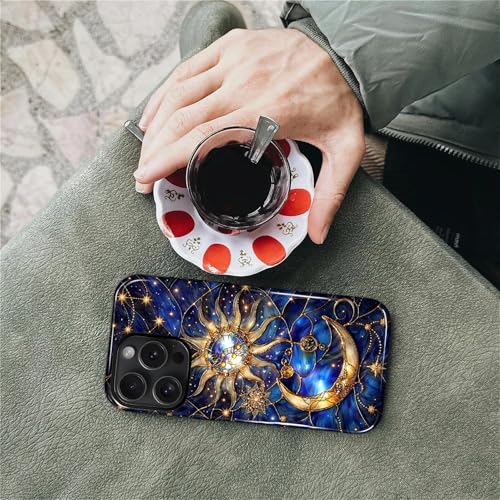 Case Compatible with iPhone 15 Pro, Cute Dual Layer Hybrid Phone Cover, Military Grade Drop Protection, Aesthetic Shockproof Phone Case for Women Girls, Galaxy Sun Moon - color: Galaxy Sun Moon, size: Iphone 15 Pro