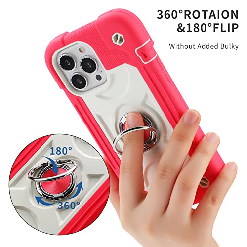 MARKILL Compatible with iPhone 13 Pro Max Case 6.7 Inch with Ring Stand, Heavy-Duty Military Grade Shockproof Phone Kids Cover for iPhone 13 Pro Max Hot Pink - color: Hot Pink, size: iPhone 13 Pro Max 6.7"