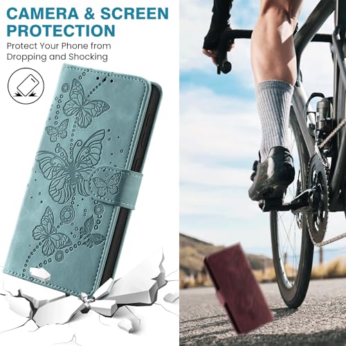 Case Wallet for Motorola Moto G Power 5G 2024, Light Green | RFID Blocking, 3 Card Holder Stand, Shockproof TPU Shell, PU Leather Magnetic Closure, 6.7-inch - color: Light Green