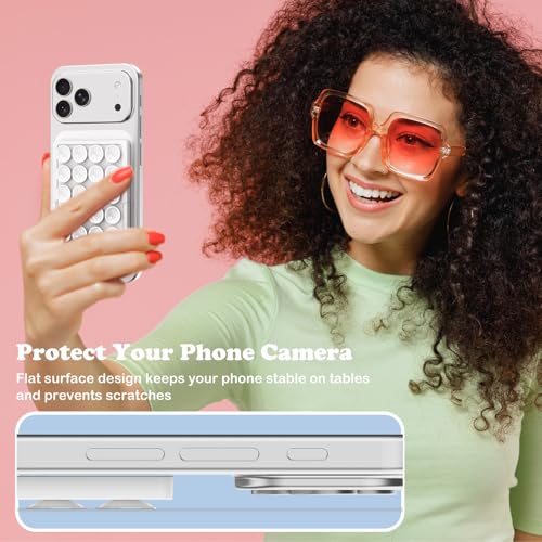KADES MagSafe Phone Grip with 24 Suction Cups & Adjustable Stand - color: White