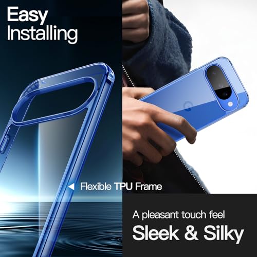JETech Case for Google Pixel 10/10 Pro, Anti-Yellowing, Indigo | Shockproof Protection, Scratch Resistant Hard PC Back, Durable Transparent TPU Bumper - color: Indigo, size: Pixel 10/10 Pro
