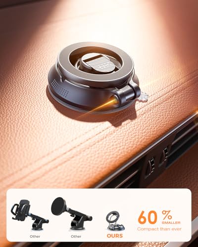 SUPERONE Car Phone Holder for Magsafe, 360° Adjustable Magnetic Car Mount - color: Black