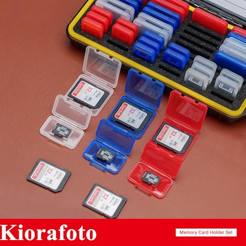 Kiorafoto Memory Card Case w 24 SD & 18 TF Transparent Standard Card Cases - color: for 24 SD+18 TF(With Box)