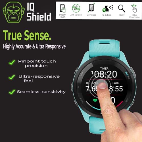 IQShield 6 Pack Screen Protector for Garmin Forerunner 265 (46mm), Easy Install, Ultra Thin, Anti-Scratch, Anti-Bubble, Clear TPU Film