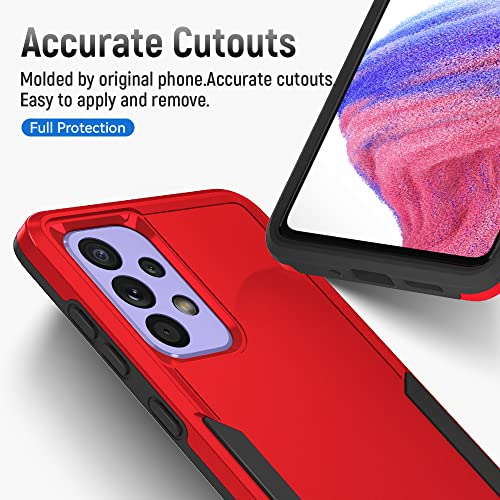 for Samsung A53 5G Case, Galaxy A53 5G Case with Screen Protector,Full Body Protection Durable Rubber Cover Phone Case for Samsung Galaxy A53 5G,Red - color: 2 Red