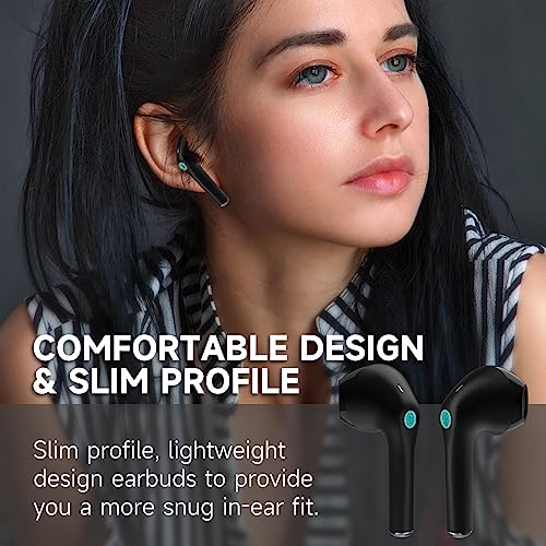 1 Hora Bluetooth Wireless Earbuds with Charging Case, in-Ear Headphones - color: Black-6 Packs