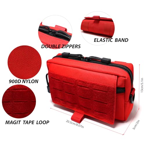 Tactical Molle Admin Pouch Compact Utility EDC Tool Bag Phone Pouches Fanny Waist Pack Bag Belt Pouch Small First Aid Kit - color: Red New