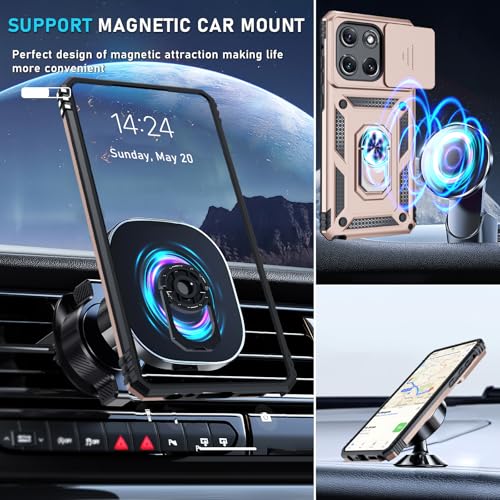 for Moto G Stylus 5G 2026/2025 Case Built in Slide Camera Cover - color: Rose Gold, size: Moto G Stylus 5G 2026/2025