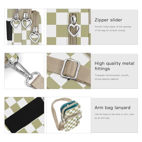 BIAOTIE Lightweight Small Crossbody bags Cell Phone Purses Travel Pouch Shoulder Bag for Women - color: Beige Check