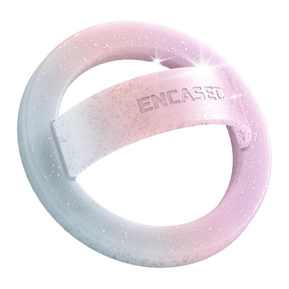 Encased Magnetic Phone Grip Holder Thin Silicone Finger Loop Ring Compatible with iPhone (Gradient Dream) - color: Gradient Dream