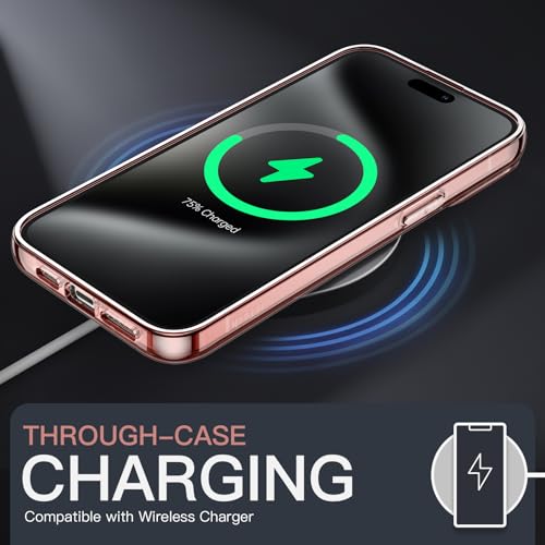 JETech Case for iPhone 15 Pro 6.1-Inch, Non-Yellowing Shockproof Phone Bumper Cover, Anti-Scratch Clear Back (Rose Gold) - color: Rose Gold, size: iPhone 15 Pro