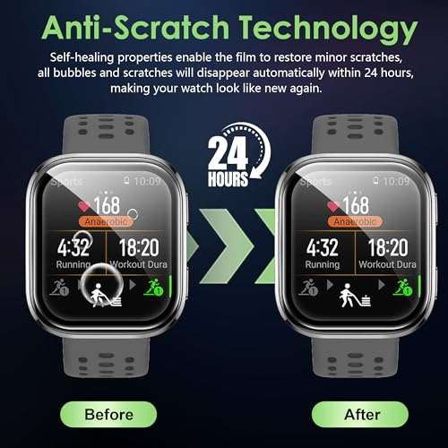 Compatible for Amazfit Bip 6 screen protector, Anti-Scratch 3D Full Screen Coverage flim, Case Friendly, HD Ultra, 3 PACK - size: Amazfit Bip 6