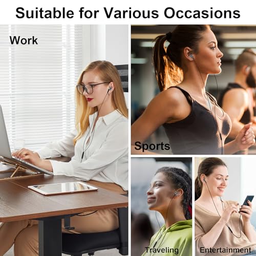Samsung Earbuds Wired Headphones USB C for Samsung Galaxy S26 Ultra A37 A57 S25 Ultra S25FE A36 A17 A16 A56 S24 S23,Wired Earphones USBC Earbuds with Microphone for iPhone 17 Pro Max Air 16e 16Plus 15 - color: Black