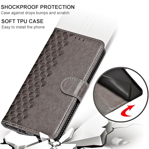 for Samsung Galaxy A14 5G Wallet case, Gray-Cube | 3 Card Holders, Kickstand, Shockproof TPU Shell, PU Leather, Magnetic Closure, Protective Flip Folio Cover, Women - color: 10