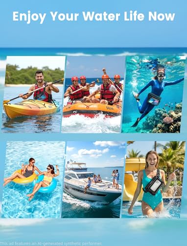 Niveaya IPX8 Floating Waterproof Fanny Pack Holds Phone, Passport & Cash | Large Capacity Touch Screen Adjustable Waist Strap for Kayaking, Paddle Boarding, Waterpark & Swimming Essentials - color: Black&White