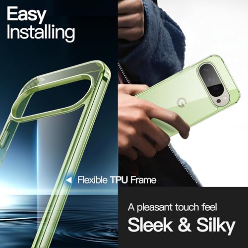JETech Case for Google Pixel 10/10 Pro, Anti-Yellowing, Jade | Shockproof Protection, Scratch Resistant Hard PC Back, Durable Transparent TPU Bumper - color: Jade, size: Pixel 10/10 Pro